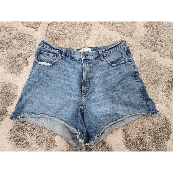 Abercrombie & Fitch The Dad Short Womens 33/16 High Rise Jean Denim - Picture 1 of 9